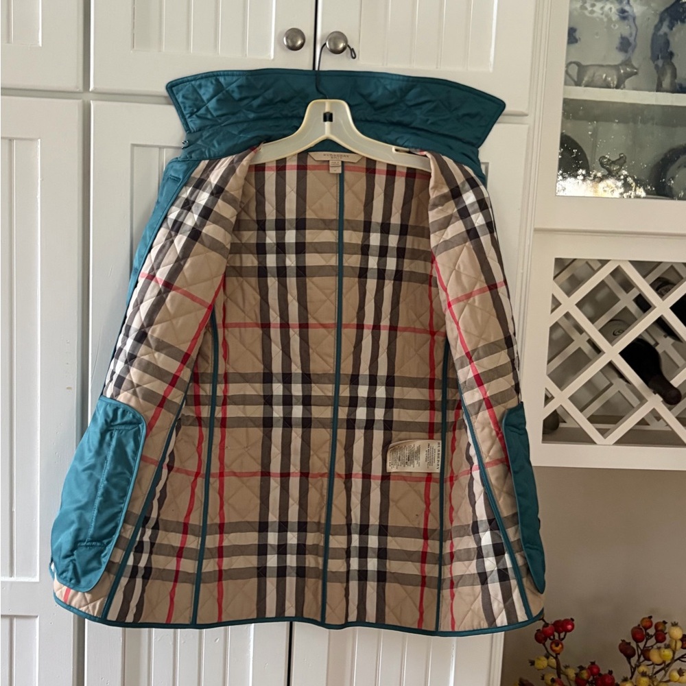 Burberry Teal Quilted Jacket - Picture 3 of 8